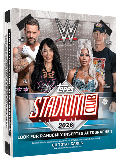 2026 Topps WWE Stadium Club Mega Box – WWE Wrestling Trading Cards mit 60 Karten von Topps