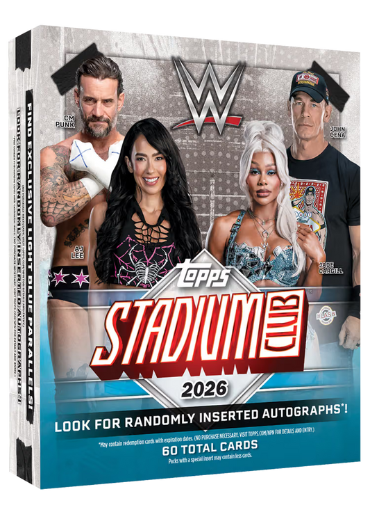 2026 Topps WWE Stadium Club Mega Box – WWE Wrestling Trading Cards mit 60 Karten von Topps