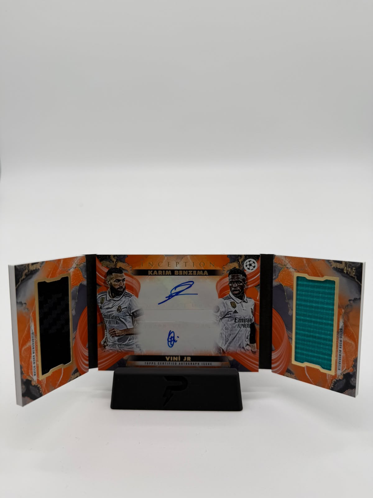 2023 Topps UEFA Inception Vini Jr./Benzema Dual Auto/Relic Booklet 4/5