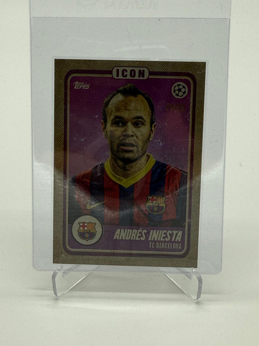 2022 Topps Jamal Musiala Platinum Set Andres Iniesta Icon Purple Parallel 23/25