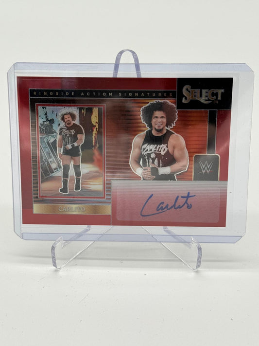 2024 Panini Select WWE Carlito Ringside Action Auto Red 34/99