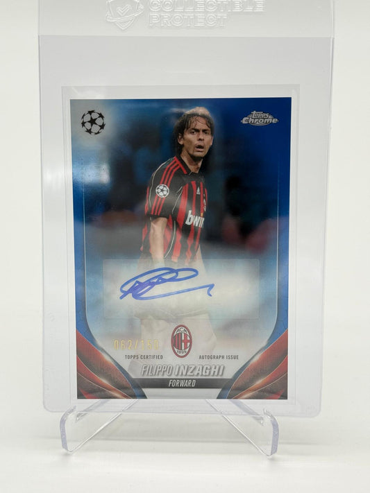 2024-25 Topps UCC Chrome Filippo Inzaghi Blue Refractor Auto 062/150