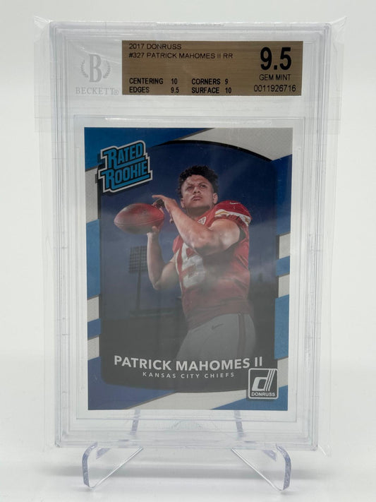 2017 Panini Donruss Patrick Mahomes Rated Rookie Beckett 9.5 mit Subgrades