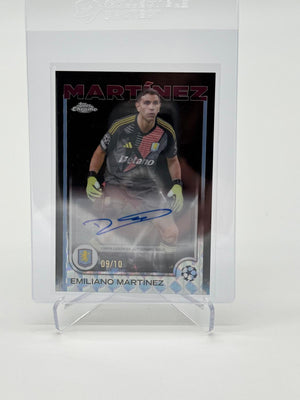 2024-25 Topps Chrome UCC Emiliano Martinez Black Geometric Auto 09/10