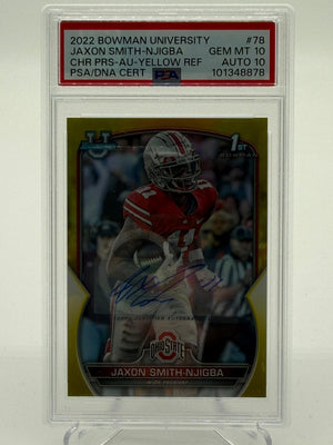 2022 Topps Bowman University Jaxon Smith-Njigba 40/75 PSA 10