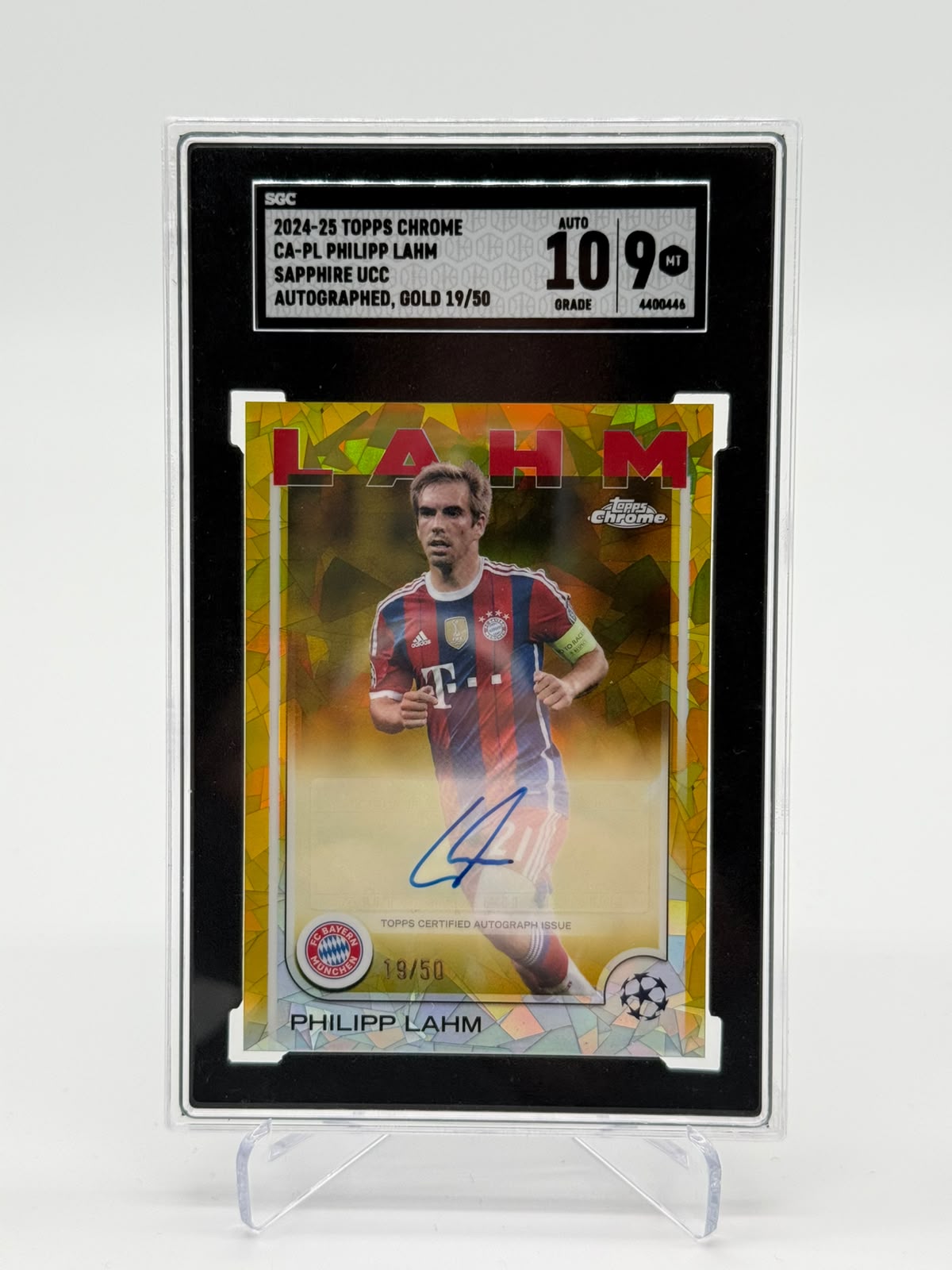 2024/25 Topps Chrome Sapphire Philipp Lahm Auto 19/50 SGC10/9