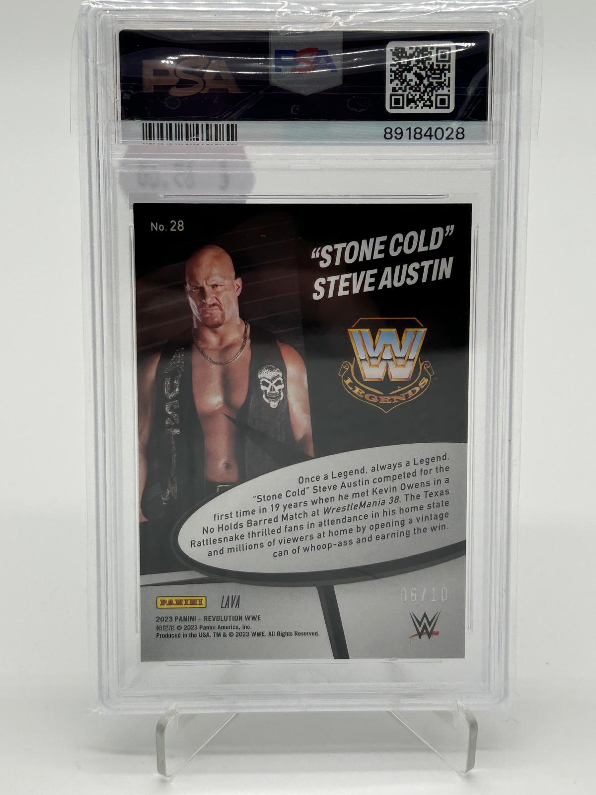2023 Panini Revolution WWE Steve Austin Star Gazing Lava /10 PSA 9