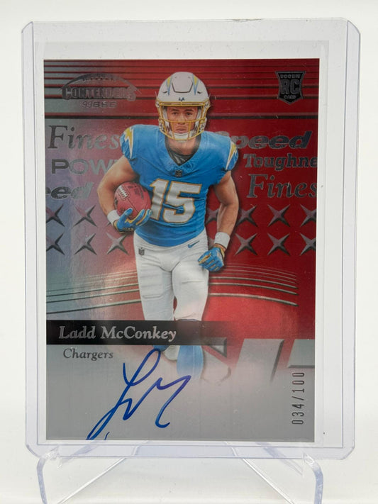 2024 Panini Contenders Football Ladd McConkey Auto 034/100