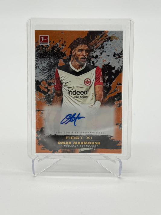 2024-25 Topps Inception Bundesliga Omar Marmoush First XI Orange Auto 11/25
