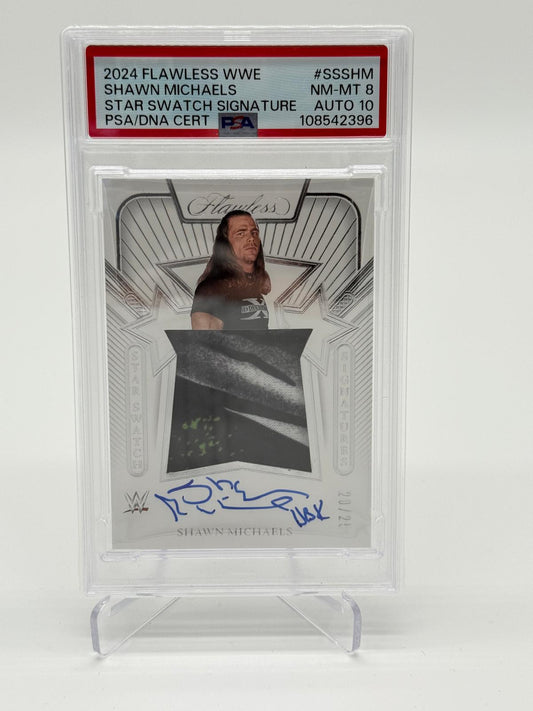 2024 Panini Flawless WWE Shawn Michaels Star Swatch Patch Auto /25 PSA 8 Auto !0