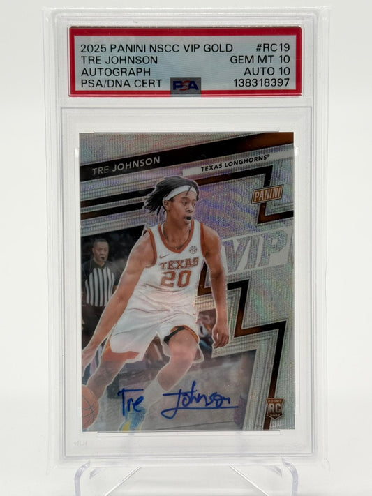 2025 Panini NSCC VIP GOLD Tre Johnson Autograph 23/50 PSA 10/10