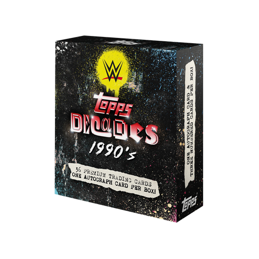 2026 WWE Decades 1990's ECOM Display Box (LIVEBREAK) – Original Topps WWE Trading Cards Box mit legendären WWE-Superstars der 90er.