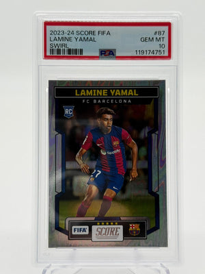 2023-24 Panini Score Fifa Lamine Yamal Swirl RC PSA 10