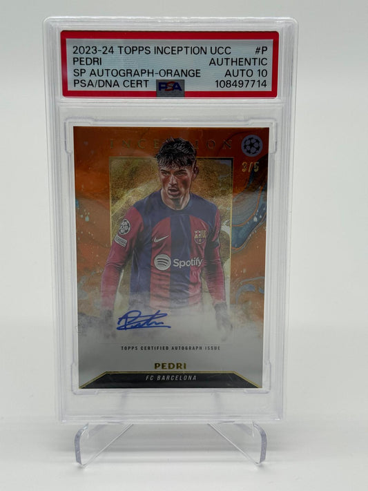 2023-24 Topps Inception UCC Pedri SP Auto /5 PSA AUT Auto 10