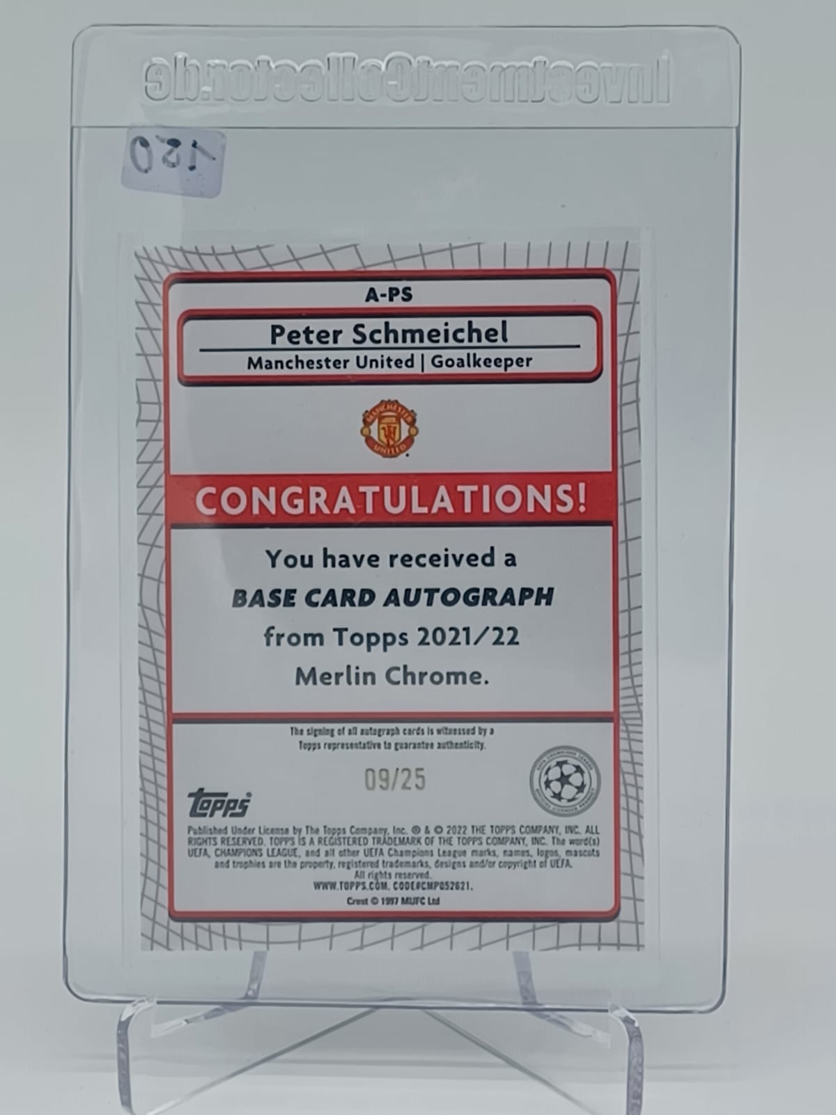 2021/22 Merlin Chrome Peter Schmeichel Auto /25