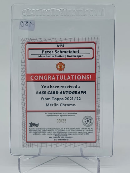 2021/22 Merlin Chrome Peter Schmeichel Auto /25