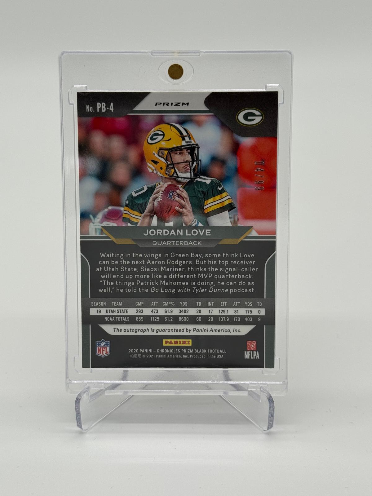 2020 Panini Prizm Jordan Love RC Auto /99