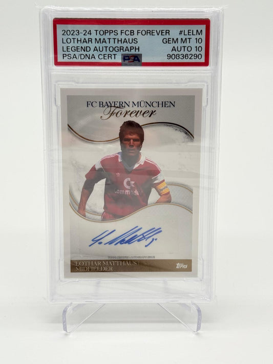 2023-24 Topps FCB Forever Lothar Matthaus Auto PSA 10 Auto 10