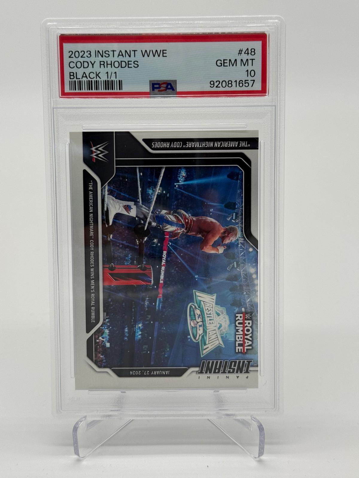 2023 Panini Instant WWE Cody Rhodes Black 1/1 PSA 10