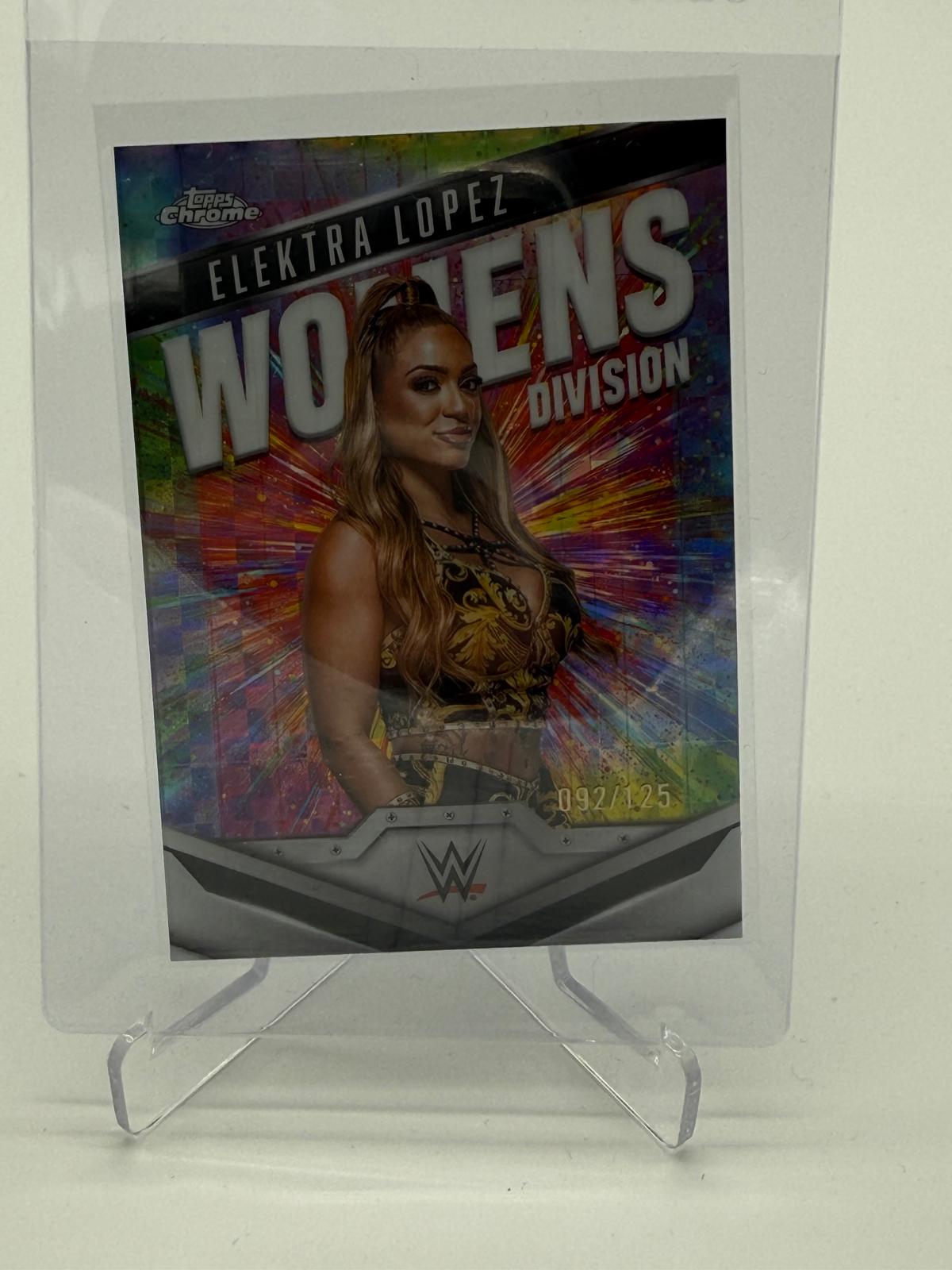2025 Topps Chrome WWE Elektra Lopez Womens Division Aqua Geometric /125