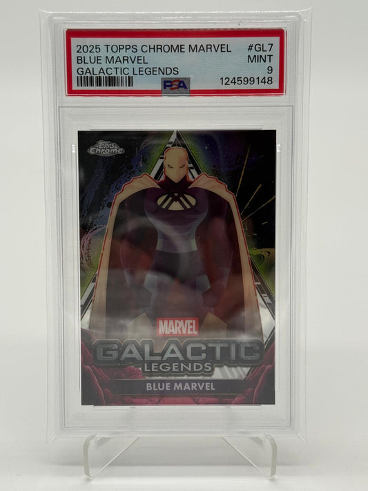 2025 Topps Chrome Marvel Blue Marvel Galactic Legends PSA 9