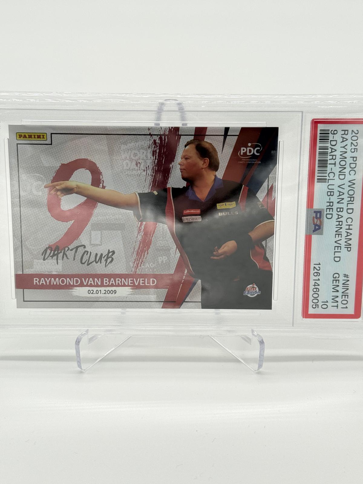 2025 Panini PDC Raymond Van Barneveld /50 9 Dart Club PSA 10