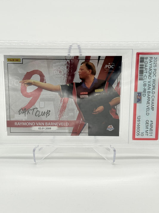 2025 Panini PDC Raymond Van Barneveld /50 9 Dart Club PSA 10