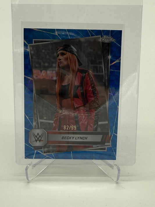 2025 Topps Chrome WWE Becky Lynch Blue Geometric /99