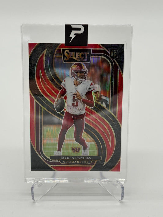 2024 Panini Select Premier Level Jayden Daniels Red Shock Prizm 181/249 (RC)