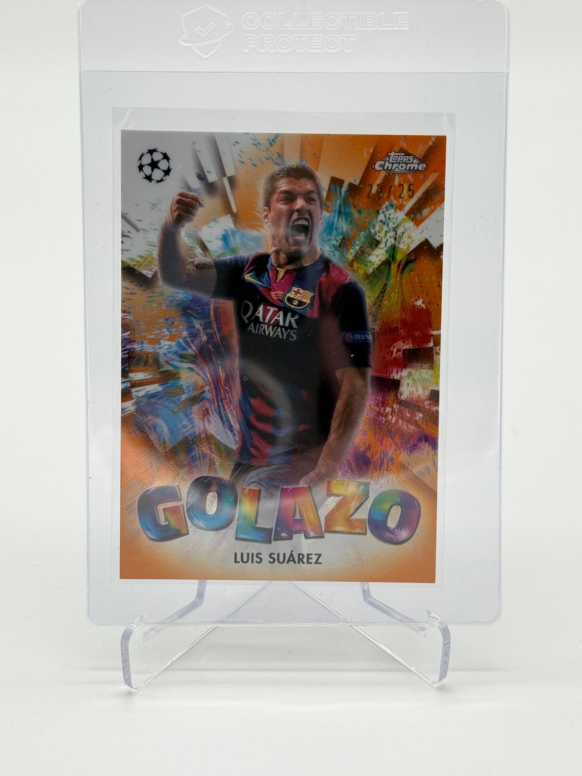 2024-25 Topps Chrome UCC Luis Suarez Golazo Orange Refractor 22/25