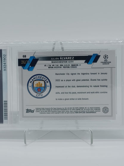 2022-23 Topps UCC Sapphire Edition Julian Alvarez Green /70 PSA 10 #68