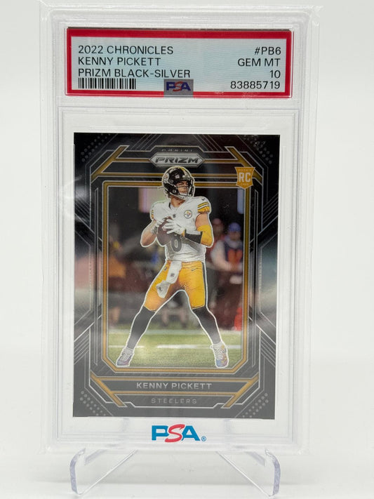 2022 Panini Chronciles Prizm Kenny Pickett Rookie Black Silver PSA 10