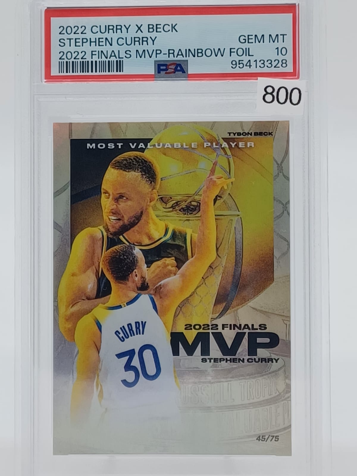 2022 Curry x Beck Stephen Curry 2022 Finals MVP-Rainbow Foil /75 PSA 10