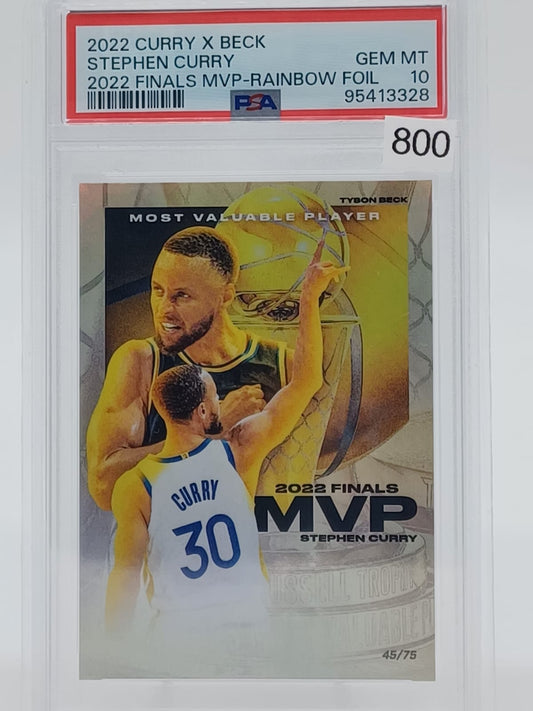 2022 Curry x Beck Stephen Curry 2022 Finals MVP-Rainbow Foil /75 PSA 10