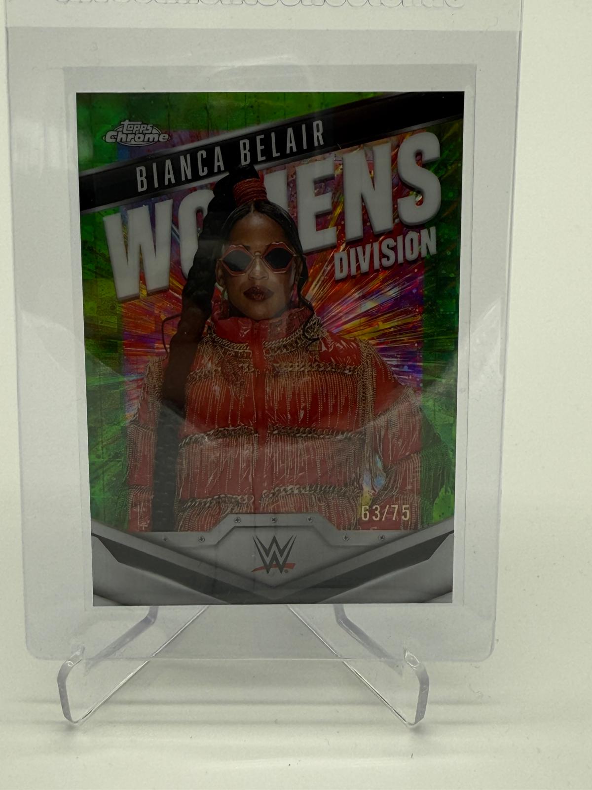 2025 Topps Chrome WWE Sapphire Womens Division Neon Green Geometric /75