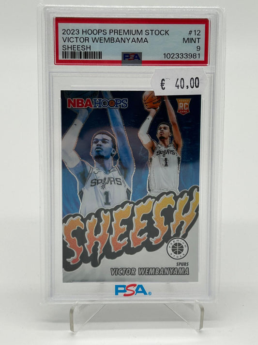 2023 Panini Hoops Premium Stock Victor Wembanyama Sheesh PSA 9