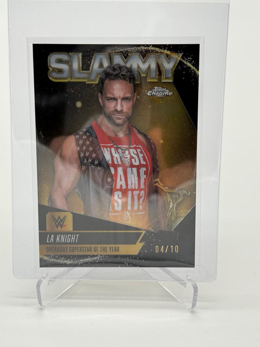 2025 Topps Chrome WWE LA Knight Slammy /10