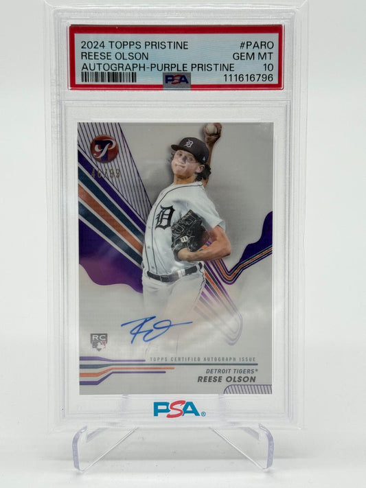 2024 Topps Pristine Reese Olson On Card Rookie Autograph Purple Pristine 46/99