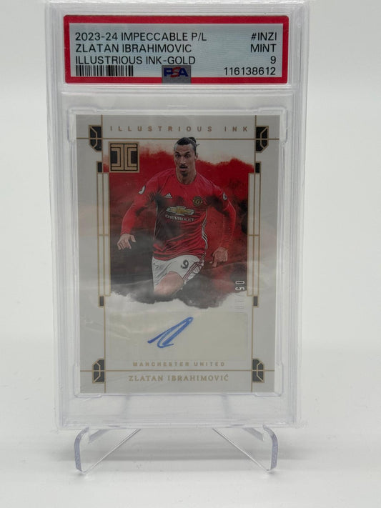 2023-24 Panini Impeccable EPL Zlatan Ibrahimovic Illustrious Ink /10 PSA 9