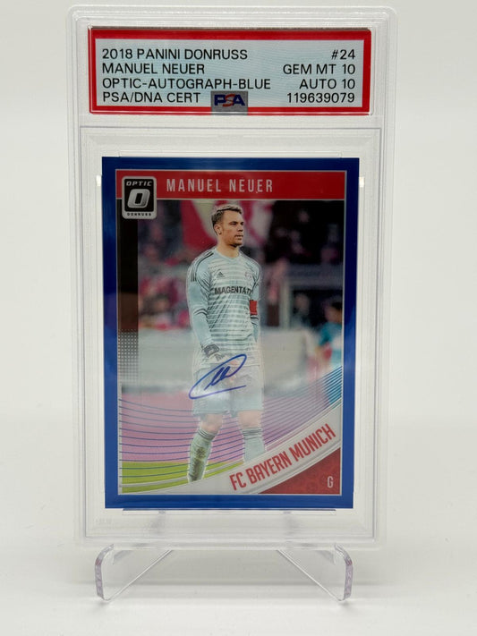 2018 Panini Donruss Manuel Neuer Optic Autograph Blue 10/10 PSA 10 AUTO 10