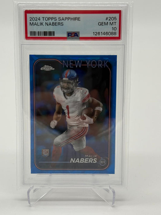 2024 Topps Chrome Sapphire Malik Nabers RC PSA 10