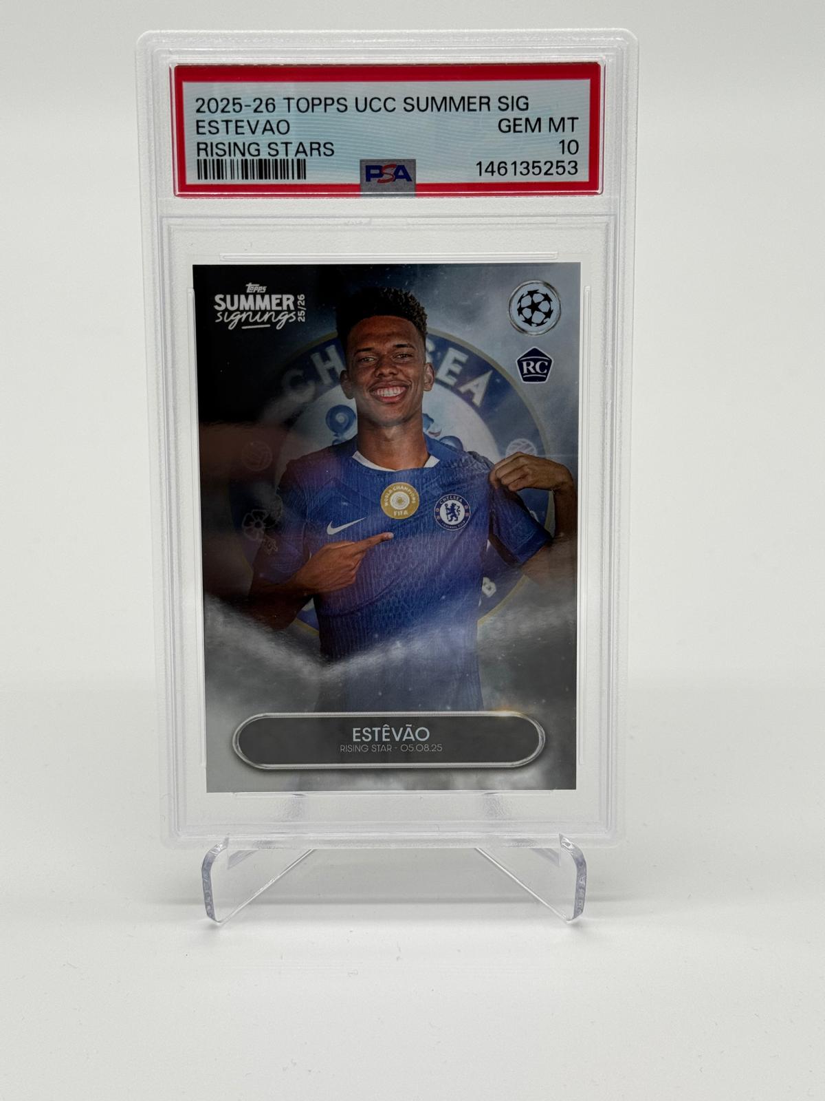 2025-26 Topps UCC Summer Signings Estevao RC Rising Star PSA 10