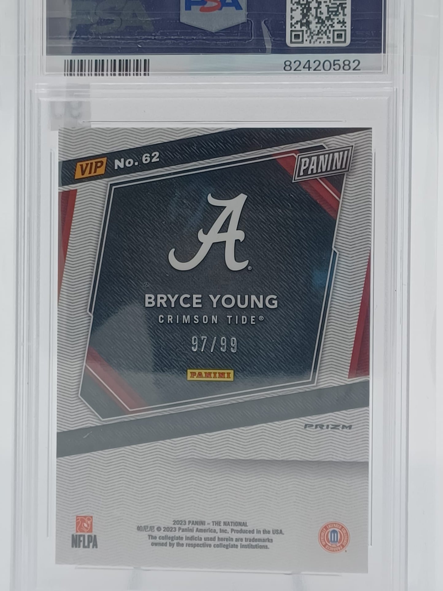 2023 Panini NSCC Vip Gold - Bryce Young /99 PSA10