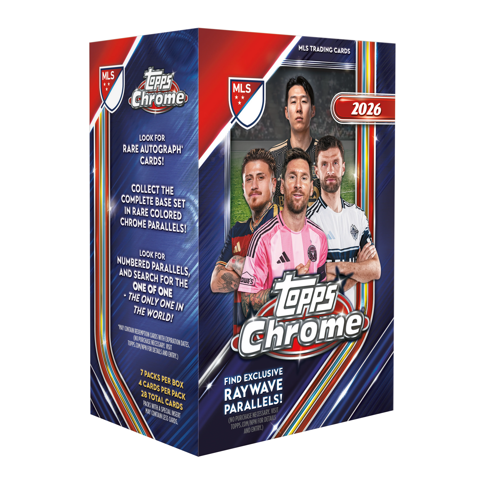 Topps Chrome MLS 2026 Value Box mit Fußball Sammelkarten