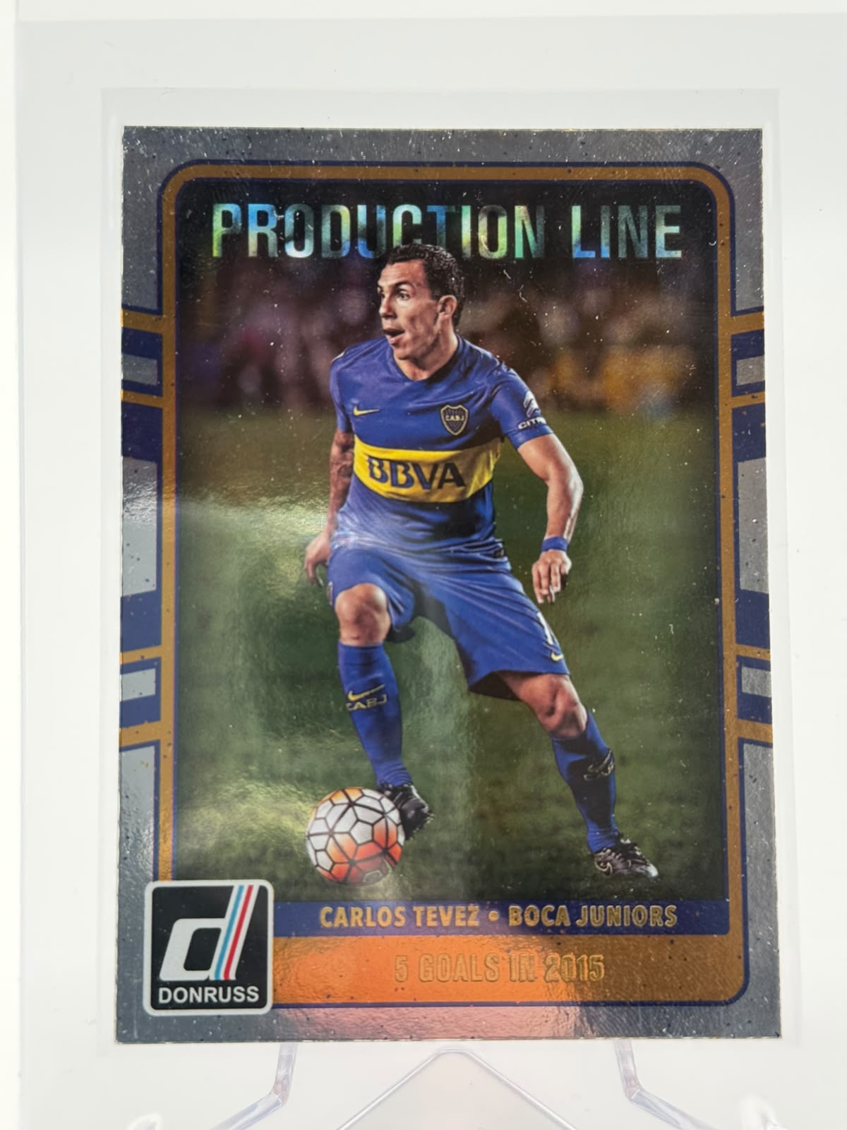 2016-17 Panini Donruss Carlos Tevez Production Line Silver