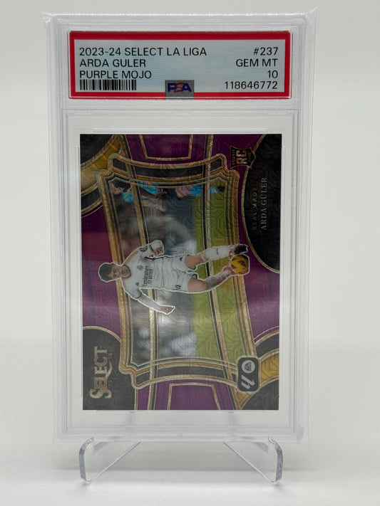 2023-24 Panini Select La Liga Arda Güler RC Purple Mojo PSA 10