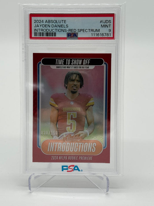 2024 Panini Absolute Jayden Daniels Introductions Spectrum Red  038/150 PSA 9