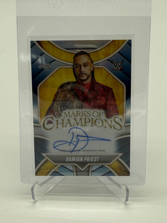 2025 Topps Chrome WWE Damian Priest Auto /150 Marks of Champions