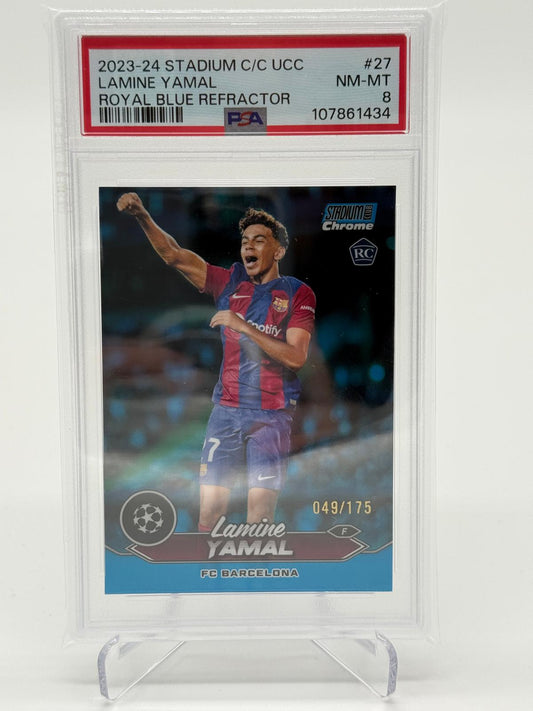 2023-24 Topps Stadium Club Chrome Lamine Yamal RC /175 PSA 8