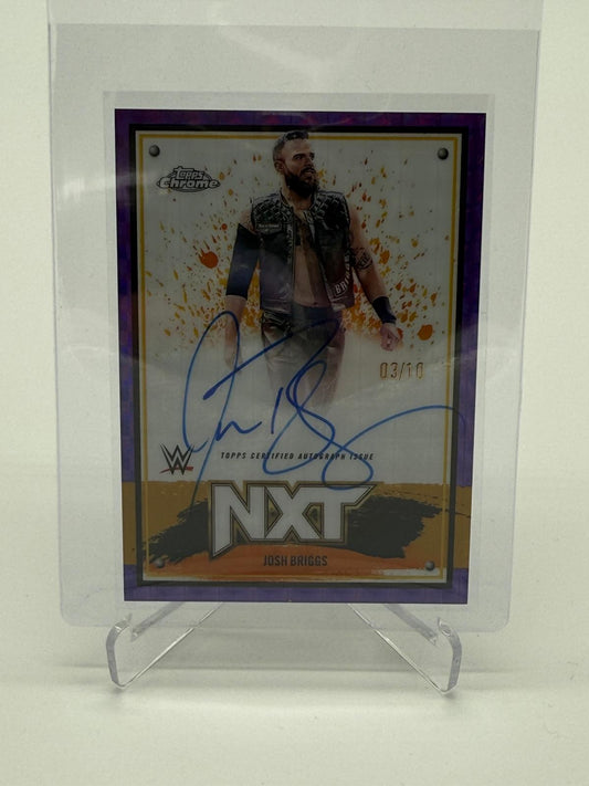2025 Topps Chrome WWE Josh Briggs NXT Chrome Auto /10